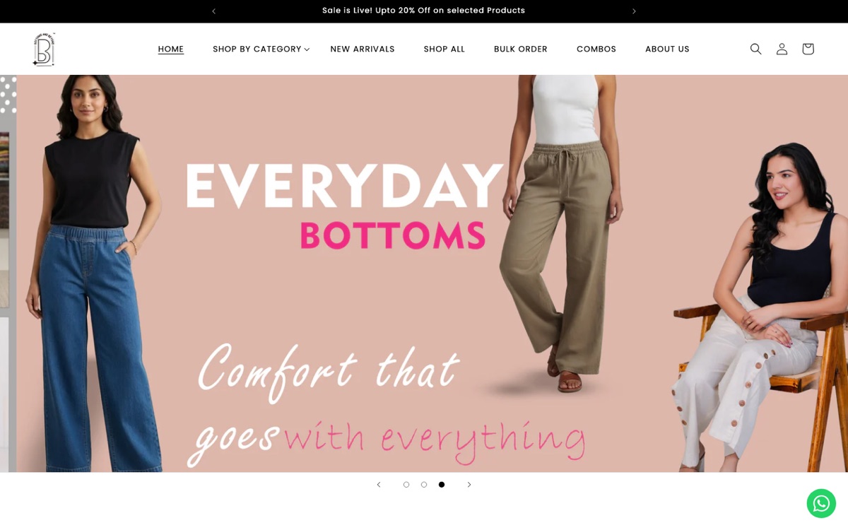 bottomsandbeyond.com showcase by ONE MATE SOLUTION