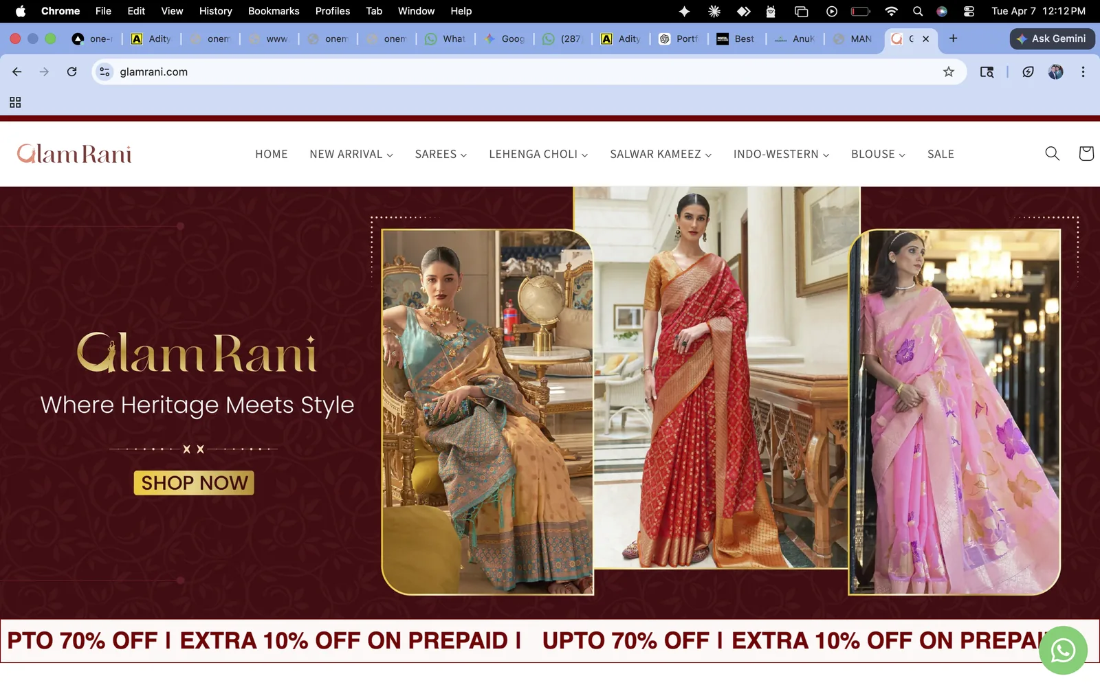 glamrani.com showcase by ONE MATE SOLUTION