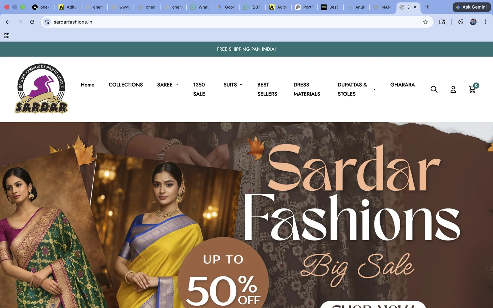 sardarfashions.in showcase by ONE MATE SOLUTION